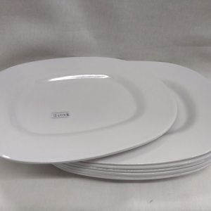 Bandeja rectangular de melamina blanca