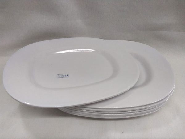 Bandeja rectangular de melamina blanca