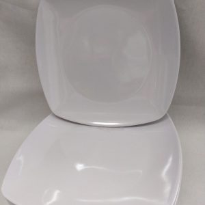 Plato de postre cuadrado de melanina blanca