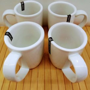 Jarro mug porcelana blanca conico 340cc