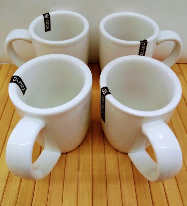 Jarro mug porcelana blanca conico 340cc
