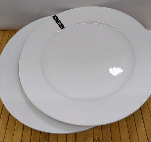 Plato playo porcelana blanca ala ancha
