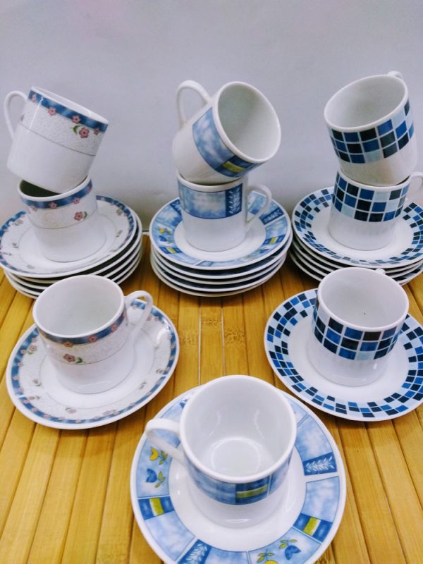 Juego de café x6 "TK" decorado