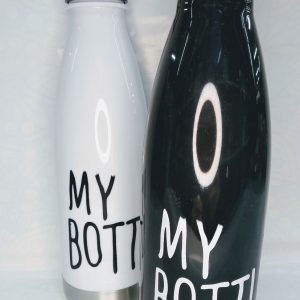 Botella plastica c/tapa y base de acero