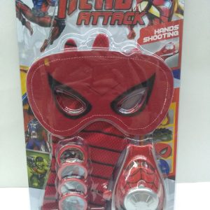 Lanza tazos c/mascara y guantes superheroes "Spiderman"