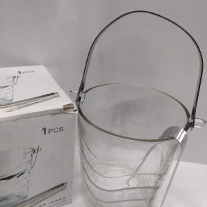 Hielero de vidrio c/pinza en caja