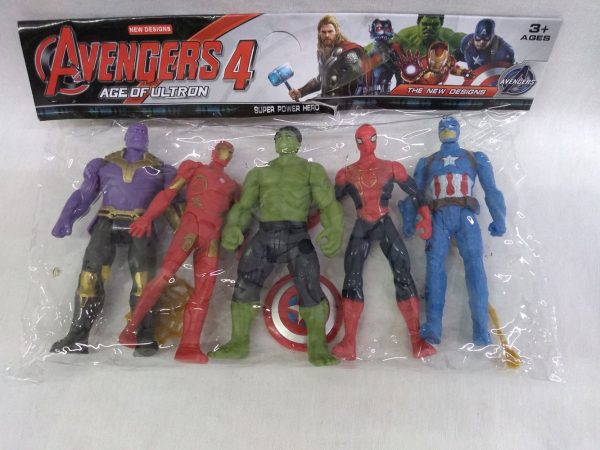 Muñecos avengers x5en bolsa