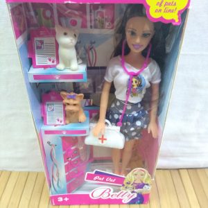 Muñeca doctora veterinaria c/accesorios