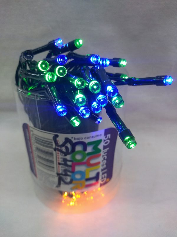 Luces x50 led a pila en tubo multicolor