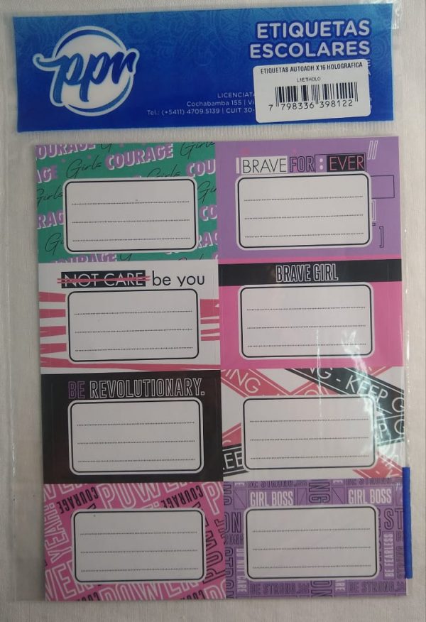 Etiquetas x16 "Holografica"
