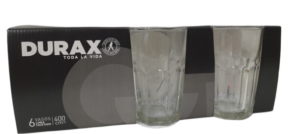 Vaso pack x6 "Durax" facetado