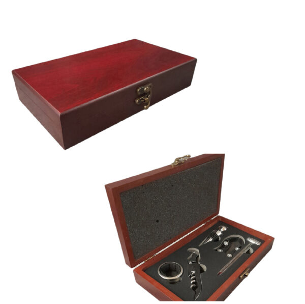 Set de vino x5 caja de madera