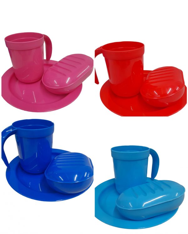 Set de plato+taza+jabonera "yesi" (p/jardin)