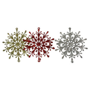 Adorno copo de nieve c/brillo 9cm x3