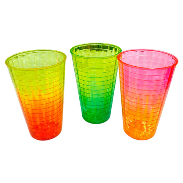 Vaso plastico tornasolado