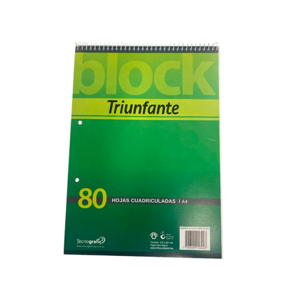 Block A4 triunfante x80 h c/espiral