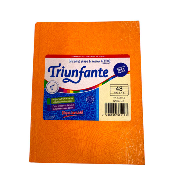 Cuaderno t/dura "Triunfante" x48h naranja