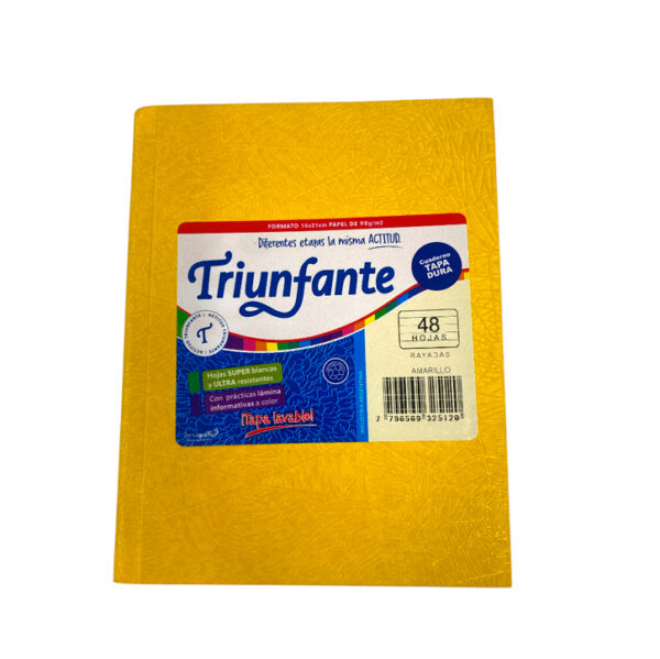 Cuaderno t/dura "Triunfante" x48h amarillo