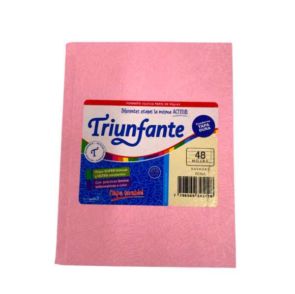 Cuaderno t/dura "Triunfante" x48h rosa