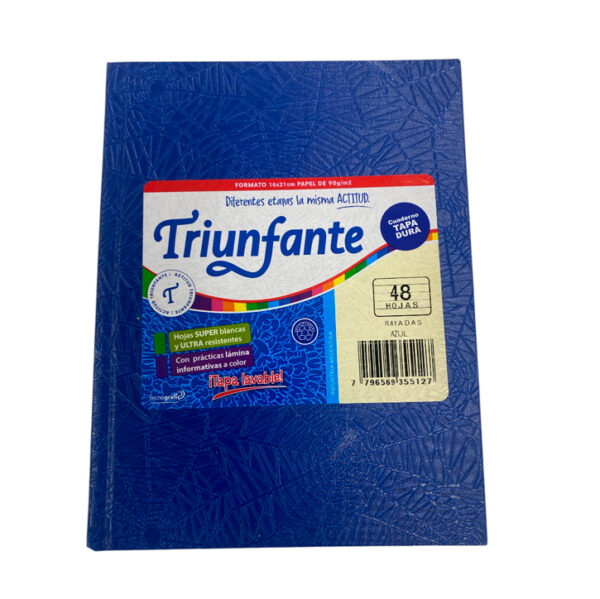 Cuaderno t/dura "Triunfante" x48h azul