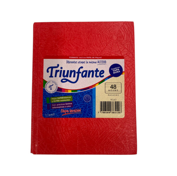 Cuaderno t/dura "Triunfante" x48h rojo