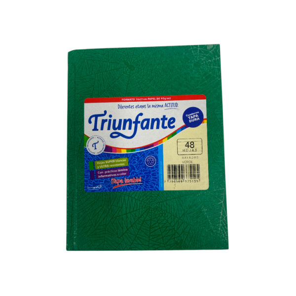 Cuaderno t/dura "Triunfante" x48h verde