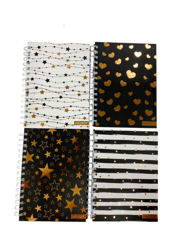 Cuaderno A5 t/dura espiralado gold