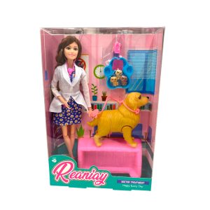Muñeca veterinaria c/perro y acces