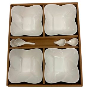 Copetinero de ceramica x4 + 4 cucharas