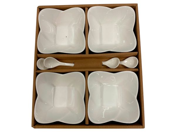 Copetinero de ceramica x4 + 4 cucharas