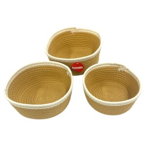 Set x3 Canasta Rustica De Algod?n