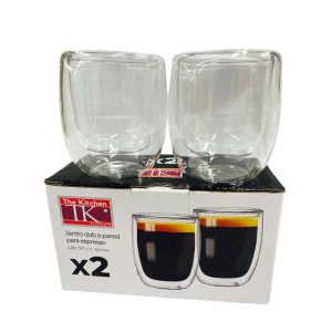 Jarrito Para EXPRESO Doble Pared De Vidrio x2