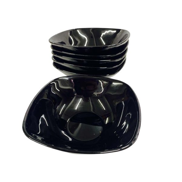 Compotera Negra De Vidrio Negra Opalina ??Lisboa??