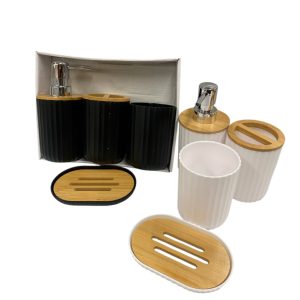 Set de baño plast. Bambo x4