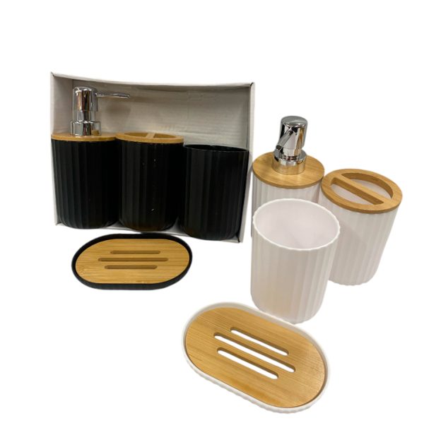 Set de baño plast. Bambo x4