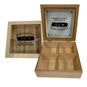 Caja de madera p/te 4 div