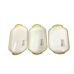 Set x3 bandejas "House" borde dorado