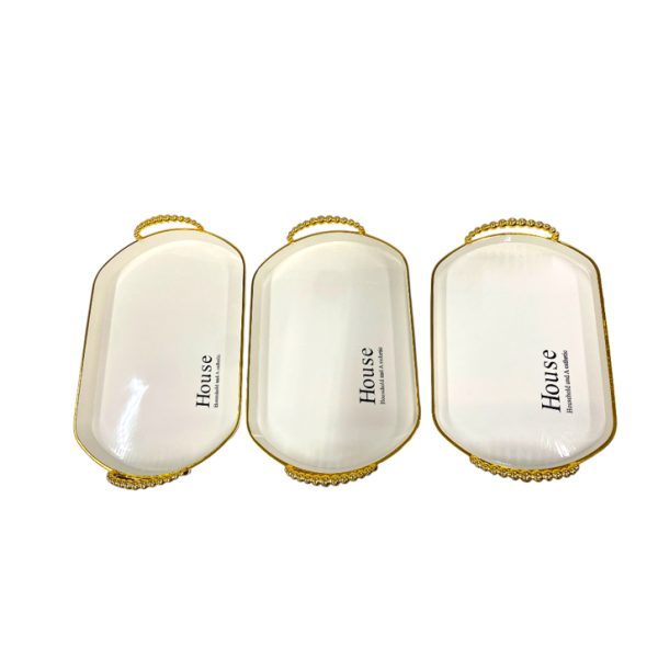 Set x3 bandejas "House" borde dorado