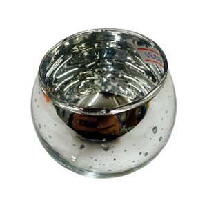 Portavela de vidrio redondo