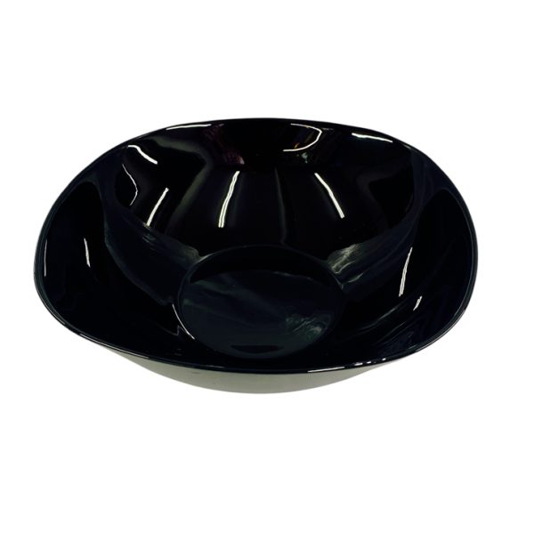 Ensaladera de vidrio negra "Lisboa" 22cm