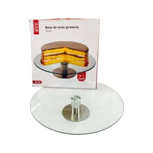 Plato  De Torta Giratoria De Vidrio 35cm