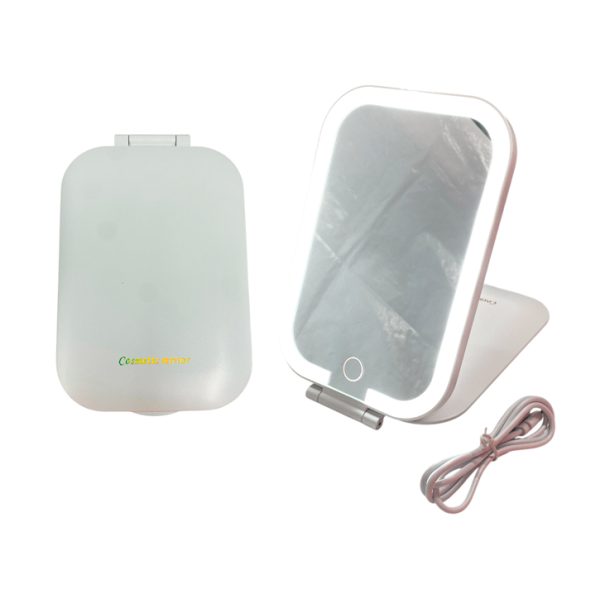 Espejo plegable c/luz recargable