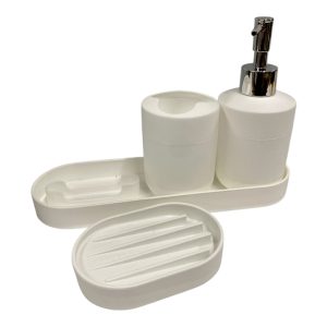 Set de baño plastico "Quo" x4 pzas