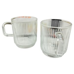 Tazas de vidrio rayitas x2 300cc