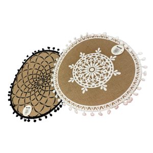 Individual mandala con pompones 38cm