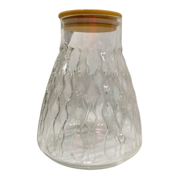 Frasco de vidrio con tapa de bamboo 1500 ml