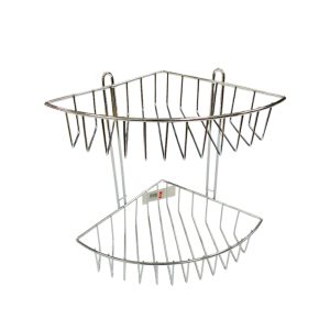 Organizador de baño cromado 2 estantes
