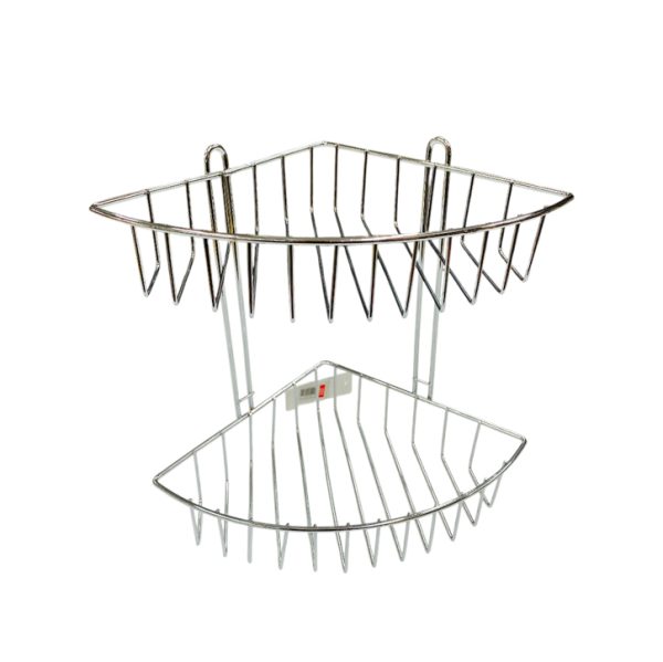 Organizador de baño cromado 2 estantes