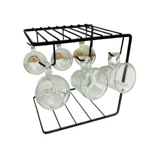 Rack c/tazas de acero negro