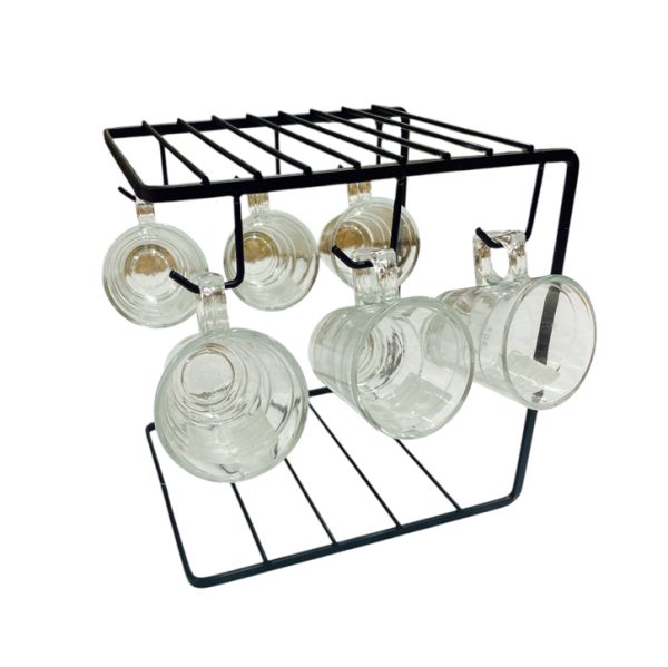 Rack c/tazas de acero negro